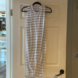 White and black stripes legoe heritage dress